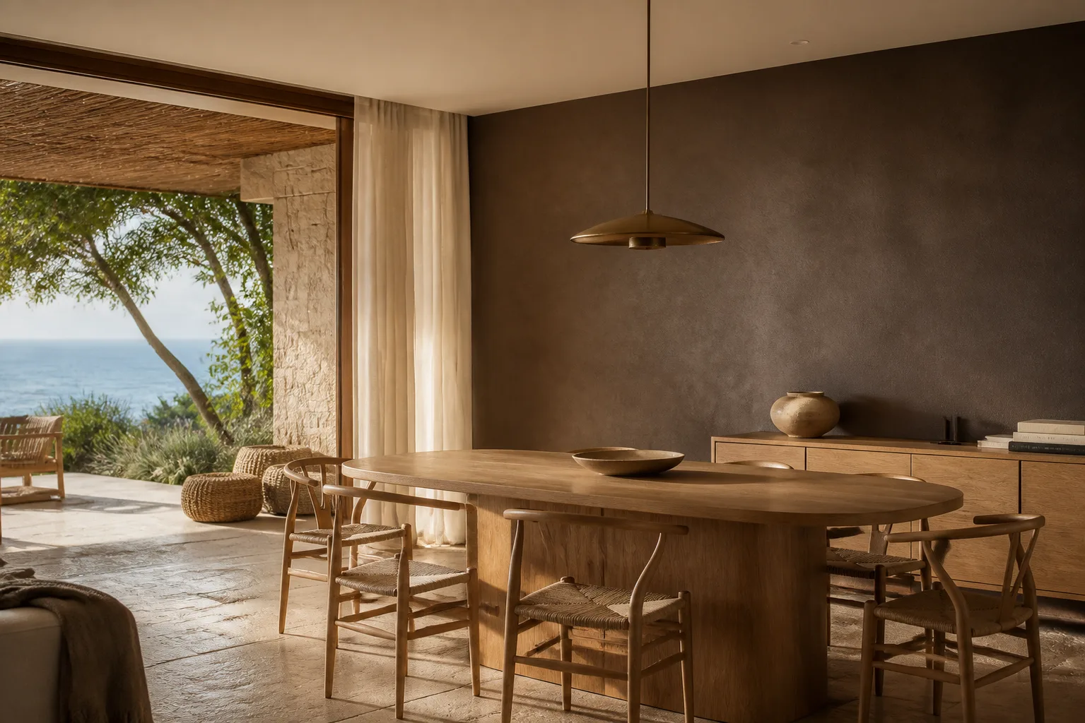Visualización de inspiración de pintura decorativa en tonos tierra